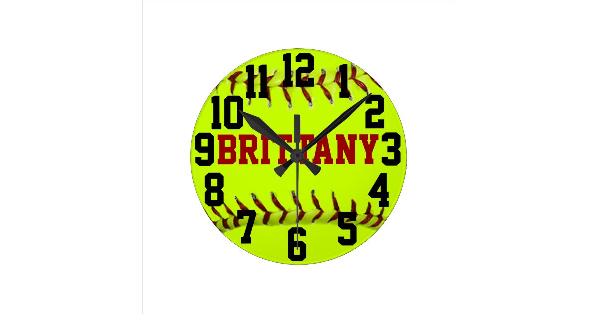 Personalized Softball Wall Clock