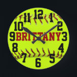 Personalized Softball Wall Clock<br><div class="desc">Customize this clock by changing the player name.</div>