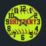 Personalized Softball Wall Clock<br><div class="desc">Customize this clock by changing the player name.</div>