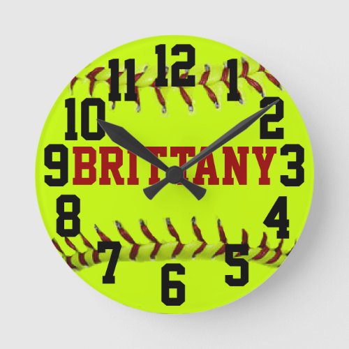 Personalized Softball Wall Clock