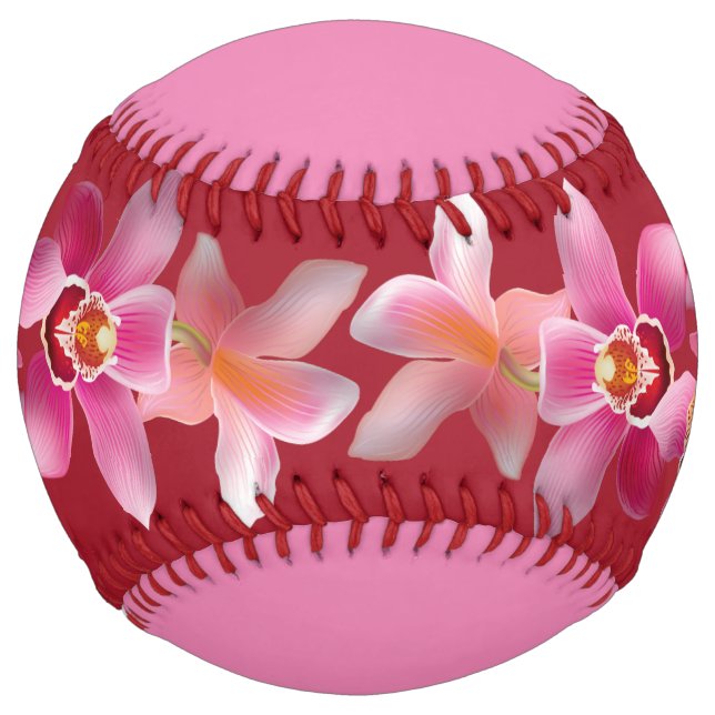Personalized Softball with flowers by HAMbyWG (Front)