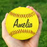 Personalized Softball with Name Yellow