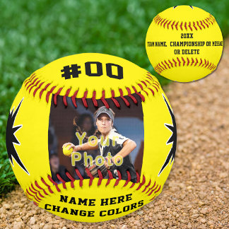 Personalized Softball with Picture On It Any COLOR