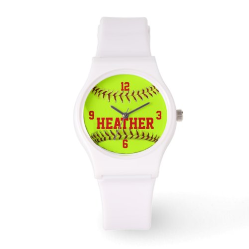 Personalized Softball Wrist Watch