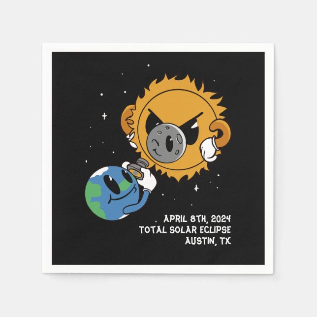 Personalized Solar Eclipse 2025 Photobomb Napkins (Front)