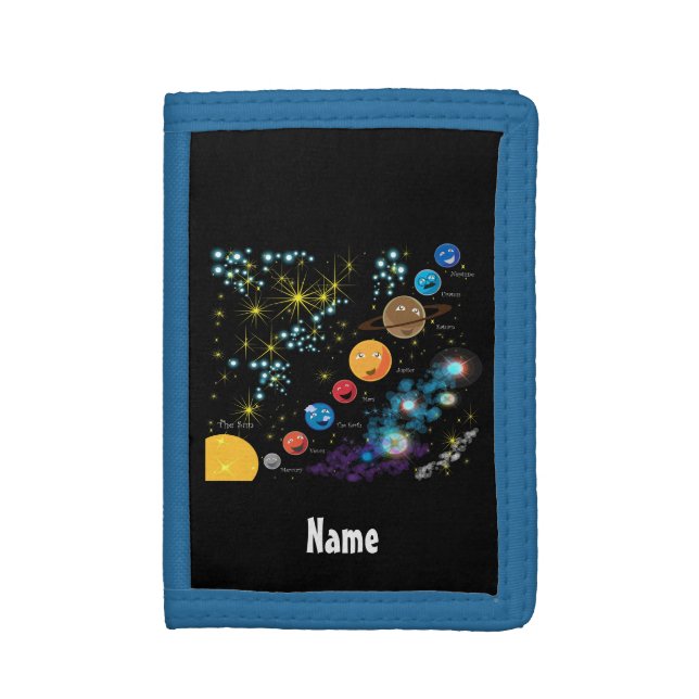 Personalized Solar System by Learning Candy Tri-fold Wallet (Front Vertical)