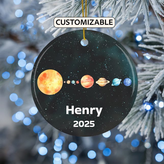 Personalized Solar System Ornament, Space, Planets Ceramic Ornament (Creator Uploaded)