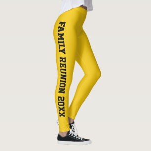 Personalized Solar Yellow Athletic Family Reunion Leggings