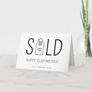 Personalized Sold Happy Closing Day Real Estate Card