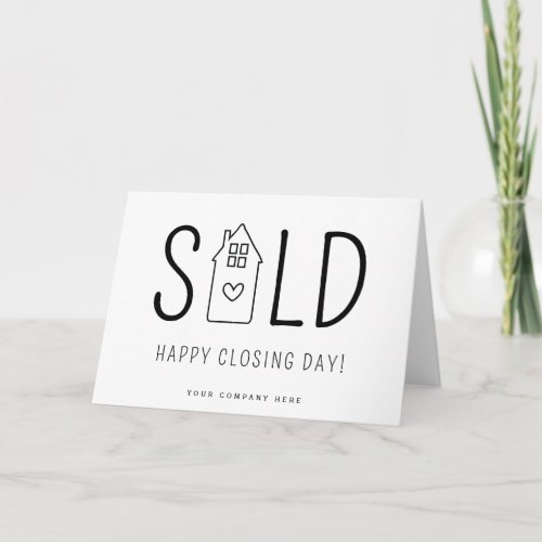 Personalized Sold Happy Closing Day Real Estate  Card