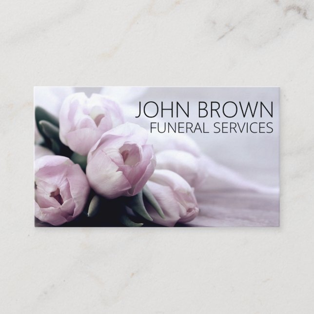 Personalized "Solemn Flowers" (American) Business Card (Front)