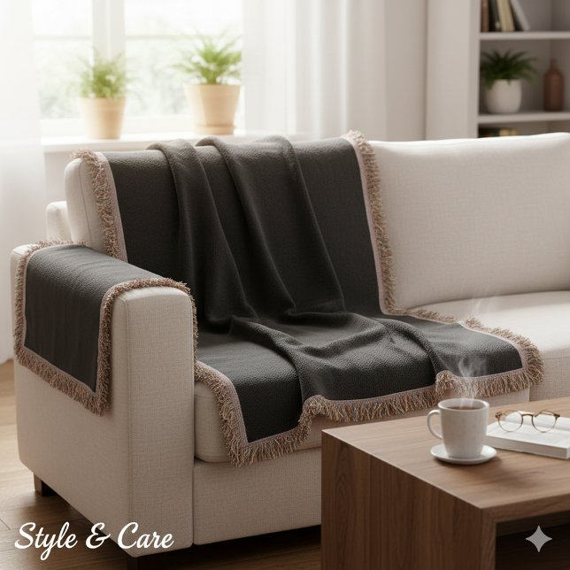 Personalized Solid Black Color Throw Blanket (Personalized Solid Black Color Throw Blanket)