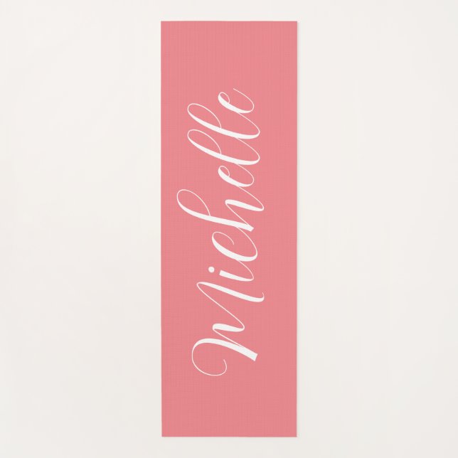 Personalized Solid Color Yoga Mat with Name (Front)