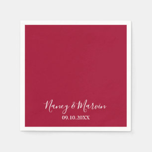 Personalized Solid Ruby 40th Anniversary Party Napkins