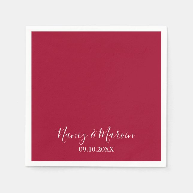 Personalized Solid Ruby 40th Anniversary Party Napkins (Front)