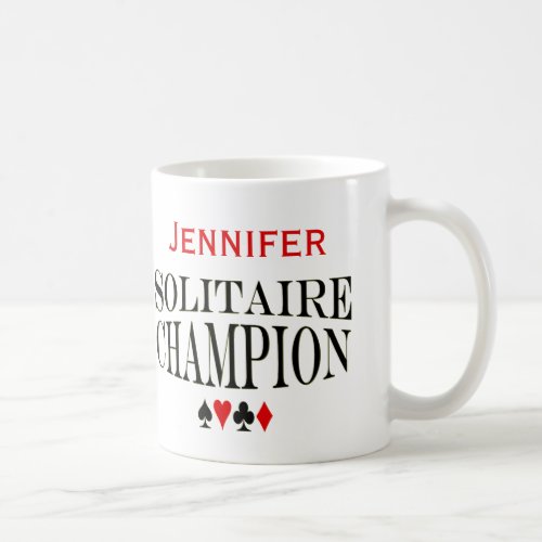 Personalized Solitaire Champion Coffee Mug