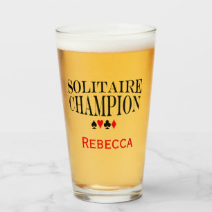 Personalized Solitaire Champion Glass