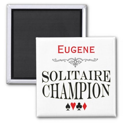 Personalized Solitaire Champion Magnet
