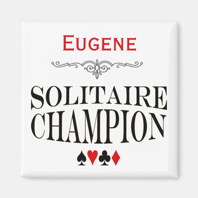Personalized Solitaire Champion Magnet (Front)