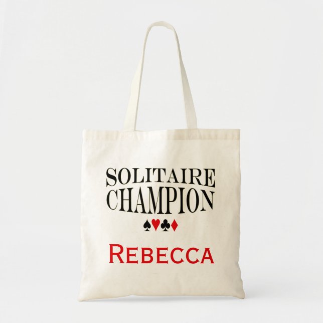 Personalized Solitaire Champion Tote Bag (Front)