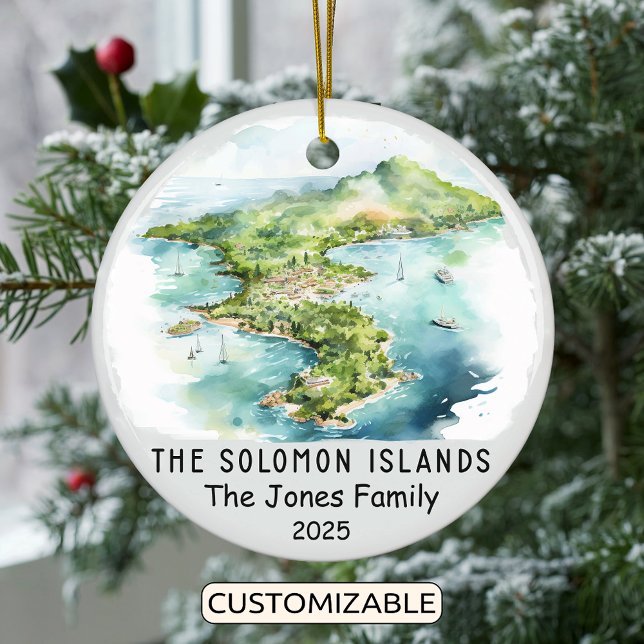 Personalized Solomon Islands Ornament, Oceania Ceramic Ornament (Creator Uploaded)