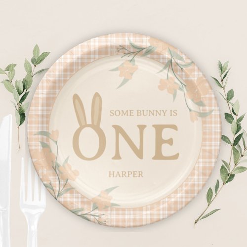 Personalized Some Bunny is One 1st Birthday Paper Plates