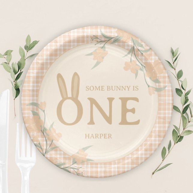 Personalized Some Bunny is One 1st Birthday Paper Plates (Creator Uploaded)