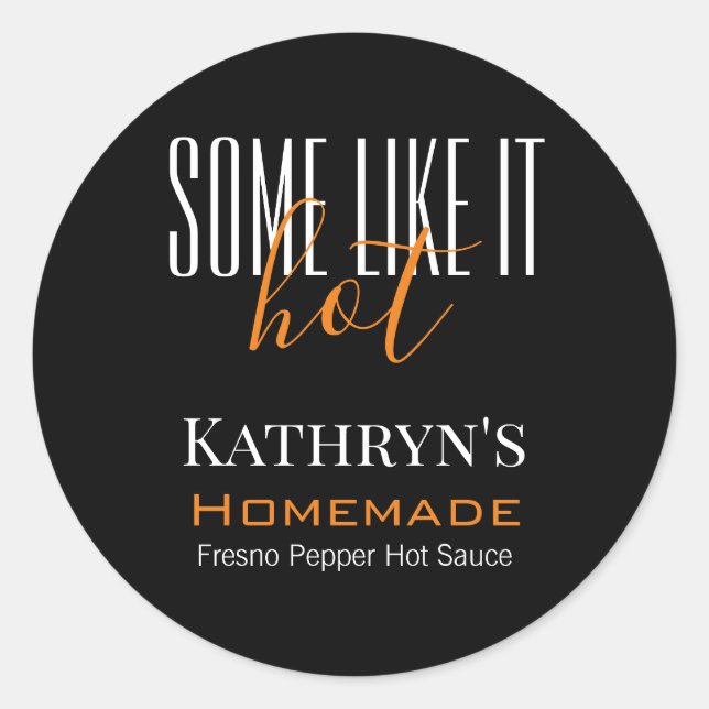 Personalized "Some Like It Hot" Food Label (Front)