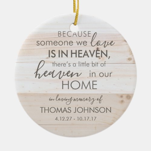 Personalized Someone In Heaven Ceramic Ornament