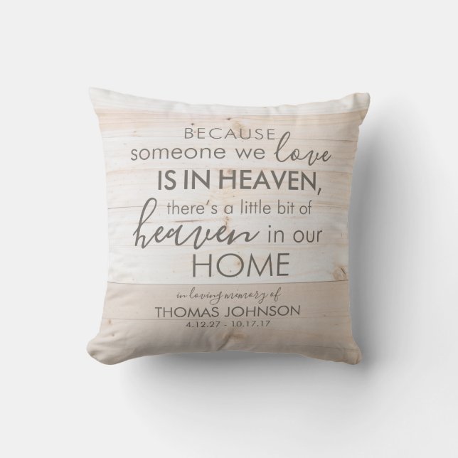 Personalized Someone in Heaven Memorial Pillow (Front)