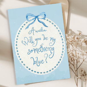 Personalized "Something Blue Crew" Trendy Proposal Card
