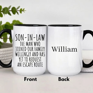 Personalized Son in Law  Mug