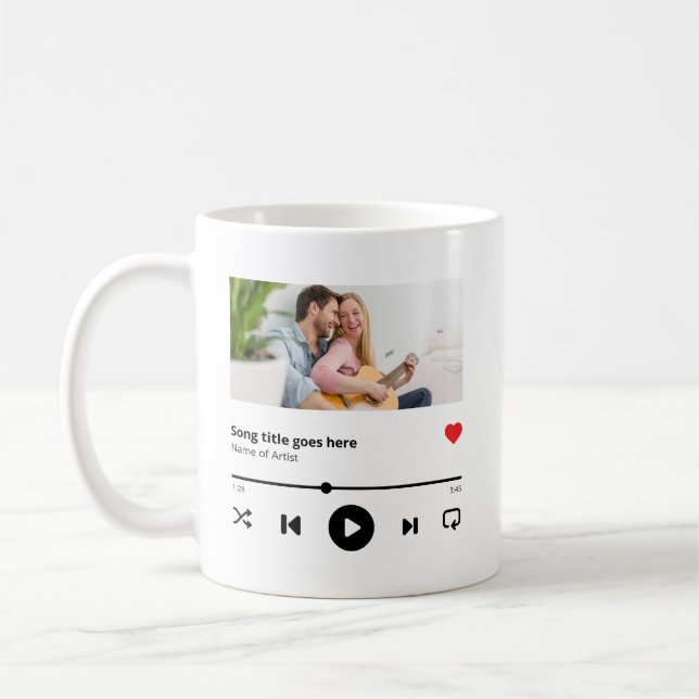 Personalized Song Album Photo Music Lover Coffee Mug (Left)