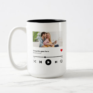 Personalized Song Album Photo Music Lover Two-Tone Coffee Mug