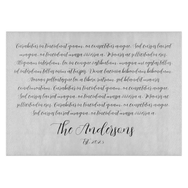 Personalized Song Lyrics Glass Charcuterie Board (Front)