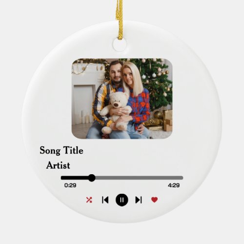Personalized Song Lyrics Photo For The Couple Ceramic Ornament