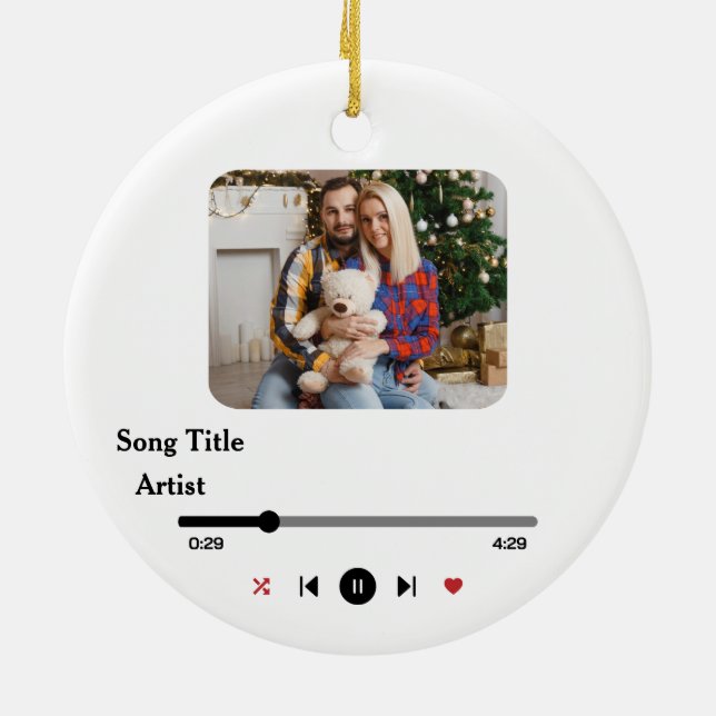 Personalized Song Lyrics Photo For The Couple Ceramic Ornament (Back)