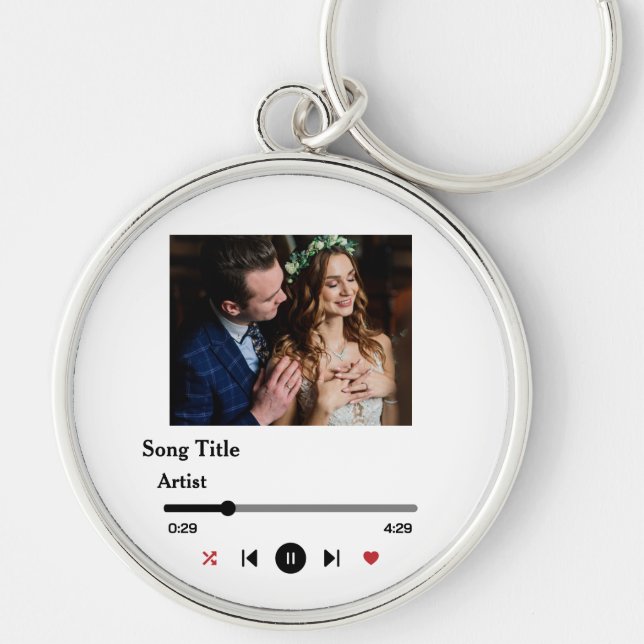 Personalized Song Lyrics Photo For The Couple Keychain (Front)