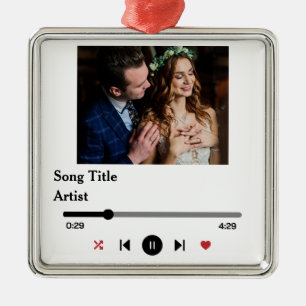 Personalized Song Lyrics Photo For The Couple Metal Ornament