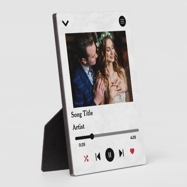 Personalized Song Lyrics Photo For The Couple Plaque (Side)