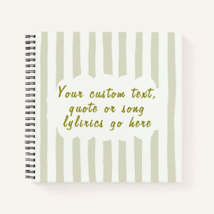 Personalized Song Lyrics, Poem or Favorite Quote W Notebook