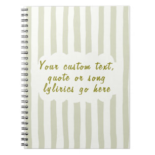 Personalized Song Lyrics, Poem or Favorite Quote W Notebook