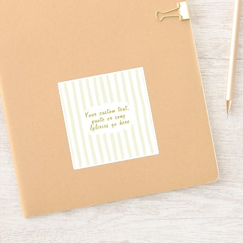 Personalized Song Lyrics, Poem or Favorite Quote W Sticker