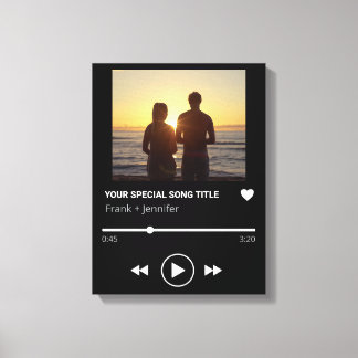 Personalized Song Name Playlist Couple Photo gift Canvas Print