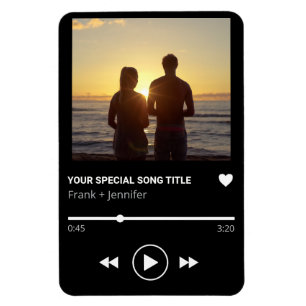 Personalized Song Name Playlist Couple Photo gift Magnet