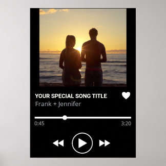 Personalized Song Name Playlist Couple Photo gift Poster