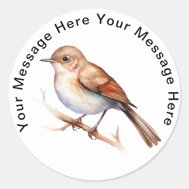 Personalized SongBird Stickers Common Nightingale  (Front)