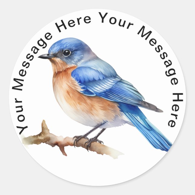 Personalized SongBird Stickers Eastern Bluebird (Front)