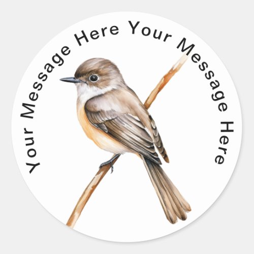 Personalized SongBird Stickers Eastern Phoebe 