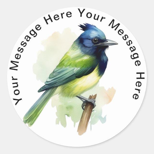 Personalized SongBird Stickers Green Jay (Front)